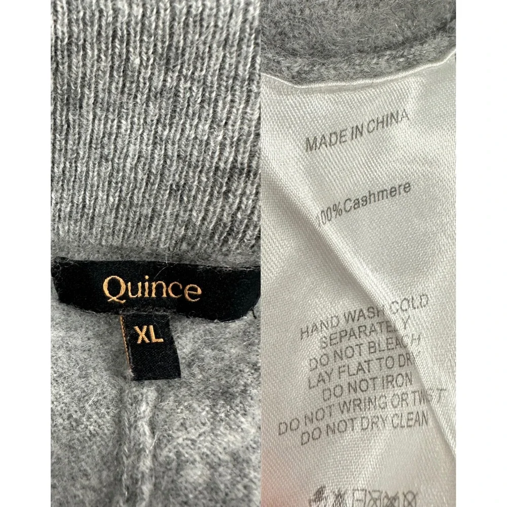Quince Grey Cashmere Straight Leg‎ Pants Size XL Lounge Minimalist Luxury